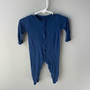 Kyte Baby Navy Blue Bamboo Button Up Footie